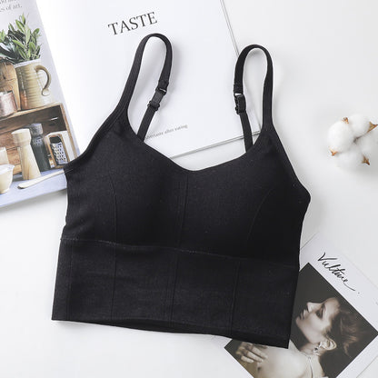 3PC Women’s seamless bra Tracksuit without steel ring Ladies lingerie tube top comfortable sports bra Girls hollowed out sling bra removable chest pad