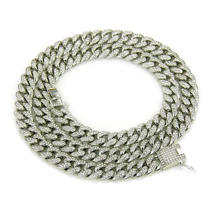 Rapper Miami cuban chain necklace jewelery hip hop fashion iced out bling bling necklace man link chain rhinestone/zinc/diamond necklace jewellery gift for man woman