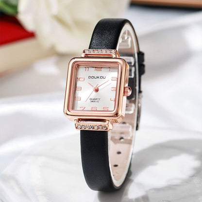 Women's Fashion Quartz Watch Luxury Leather Band Analog WristWatch Ladies Watch Women Dress Bracelet Set Clock