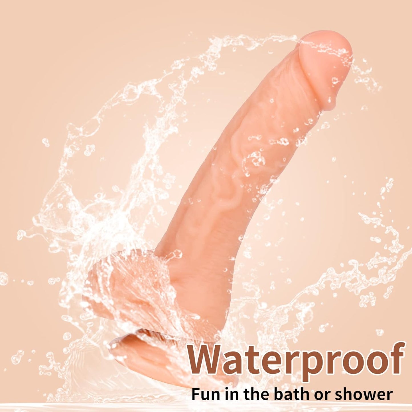 Realistic Dildos, 7.3 Inch Dildo with Suction Cup for Hands-Free, Flexible Cock with Curved Shaft and Balls for Vaginal G-spot and Anal Play, Adult Sex Toy for Male & Female, Couples