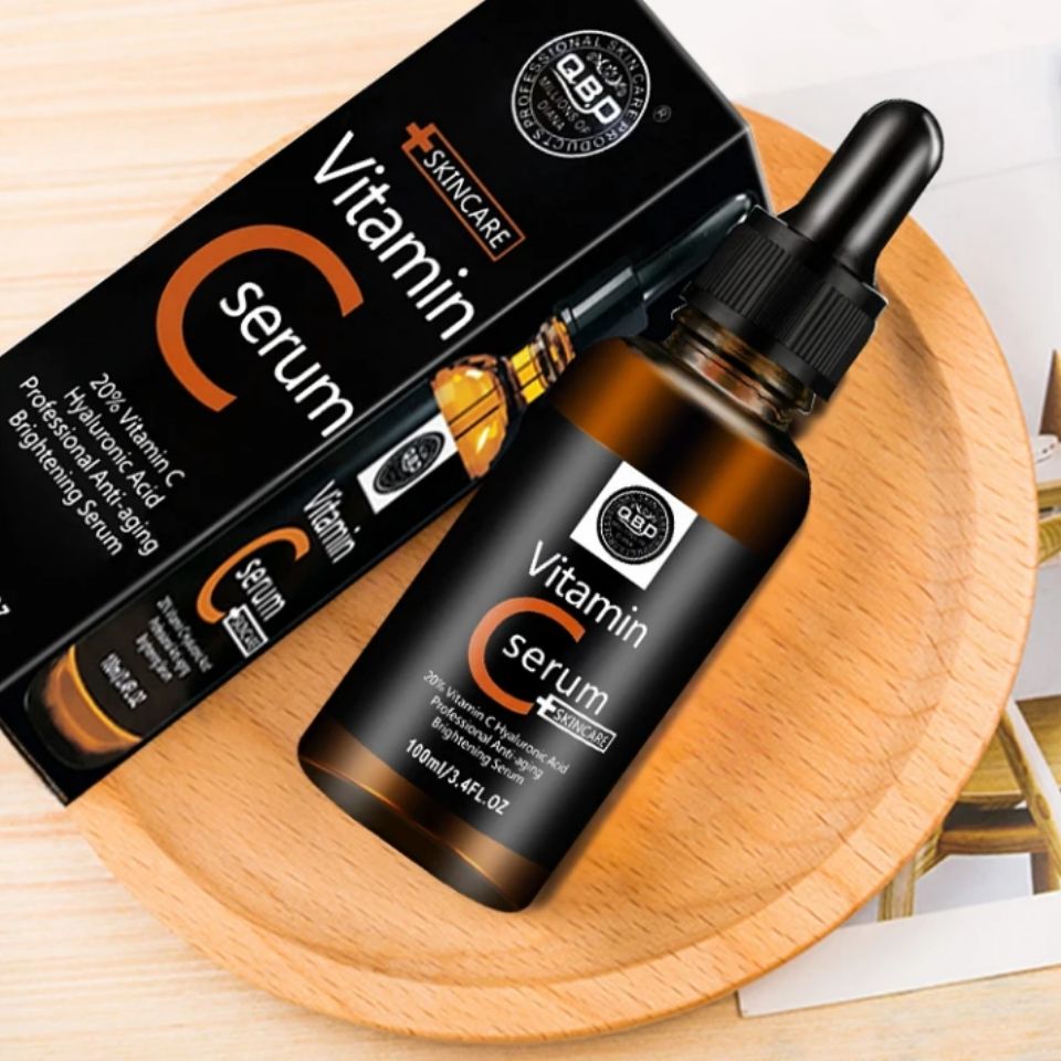 QBD Vitamin C Serum with Hyaluronic Acid Anti-aging & Brightening Professional Skincare 20% Vitamin C Face Serum -100ml