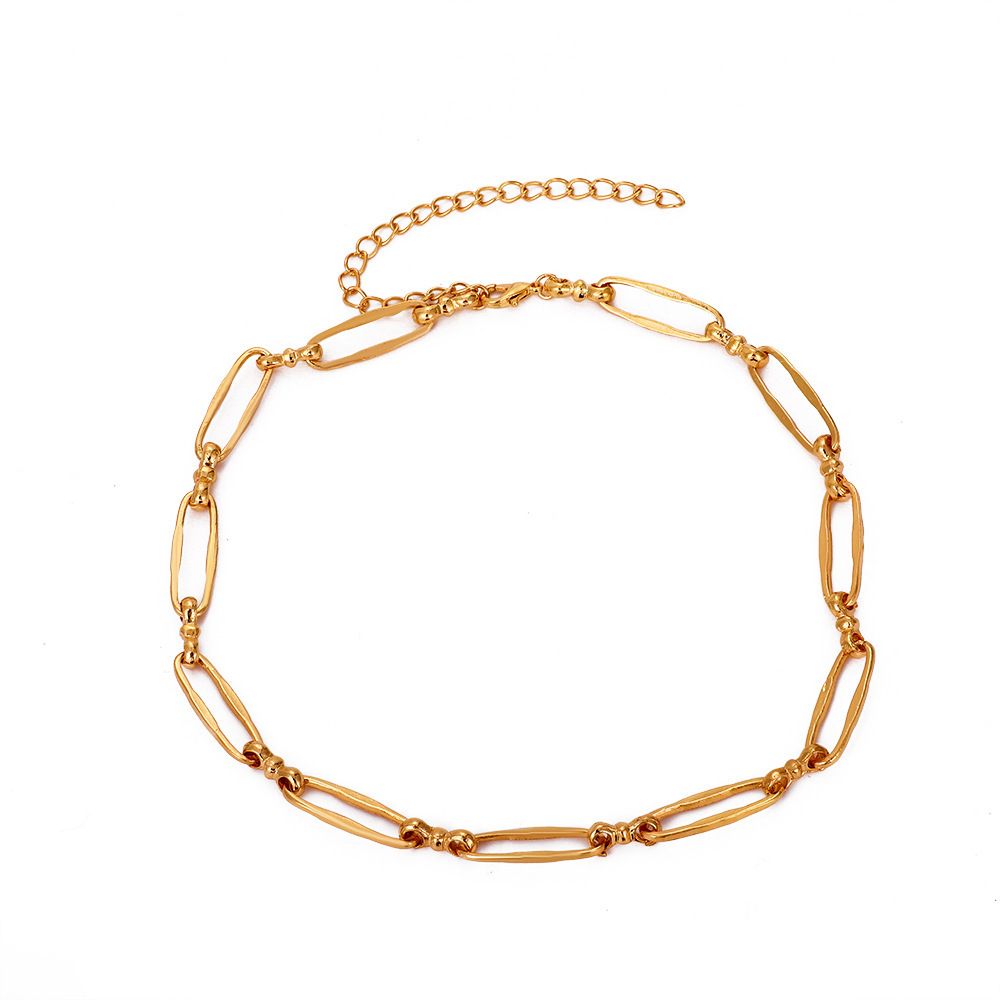 Oval metal necklace European and American punk style Personalized simple necklace Can be worn by men and women