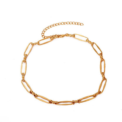 Oval metal necklace European and American punk style Personalized simple necklace Can be worn by men and women