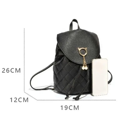 Fashion Women Mini Backpack PU Leather Cute Children Small Drawstring Backpacks Casual Student Bookbags