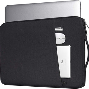15.6-Inch Waterproof Laptop Sleeve with iPad Pocket - Multi-Layer Shockproof Protective Case for MacBook/Tablet, Slim Durable Design for Work & Travel, Black