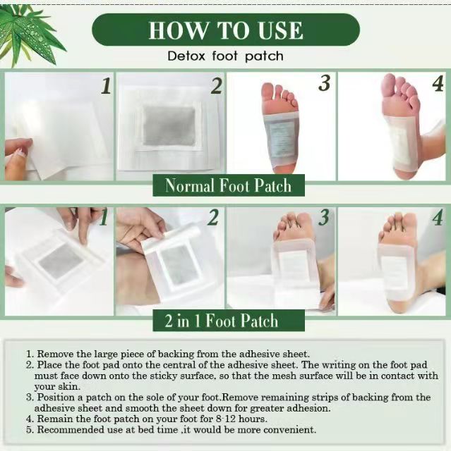 10pcs/box Detox Foot Patches Pads Body Toxins Feet Slimming Cleansing Herbal Body Health For Weight Loss