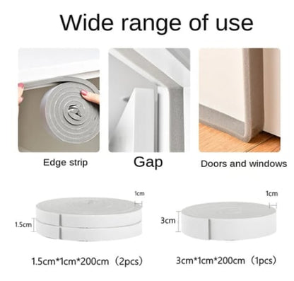 Door Window Sealing Strips Sound-Proof Foam Weatherstrip Noise Insulation Draft Excluder Bottom Seal Strip Blocker Wind Guard