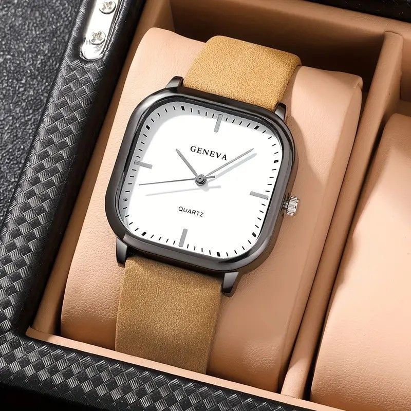 Hot Selling Simple Women's Belt Watch New Square Large Dial Women's Quartz Watch Temperament And Fashionable Women's Watch