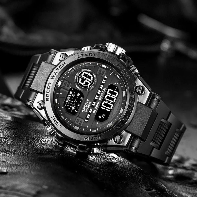 Men Watch Outdoor Sport Watches Multifunction Electronic Watches Anti Drop and Shock-absorbing Wristwatches, Chrono Waterproof Men Watches Led Digital Watch