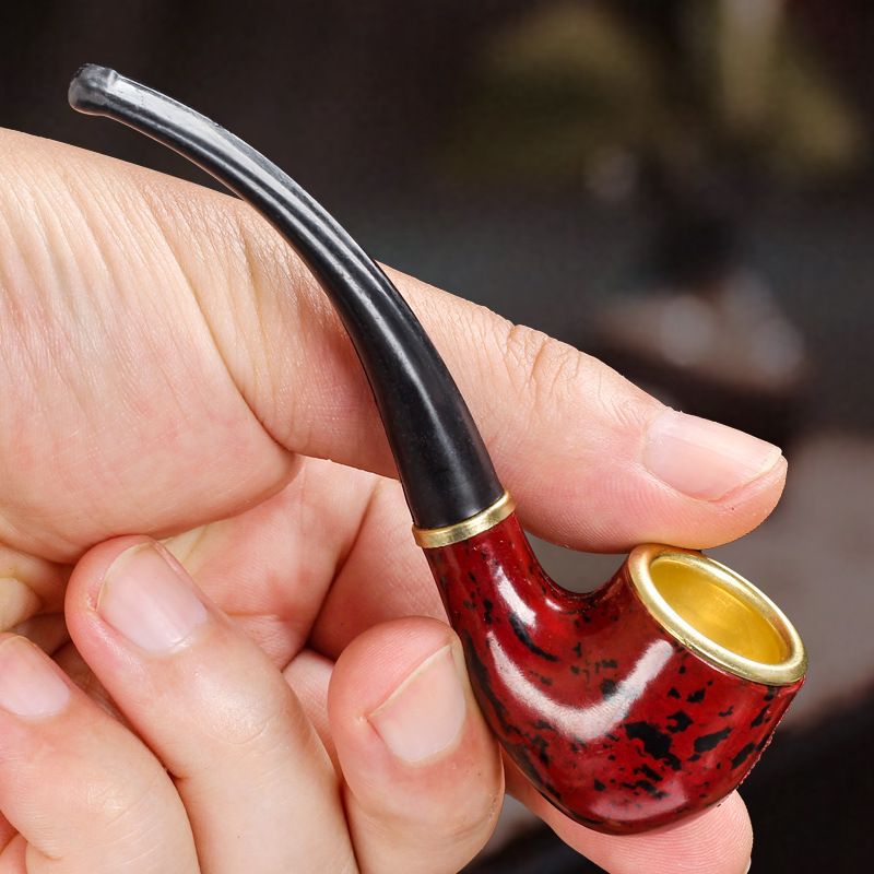 New Tobacco Pipe Resin Bent Pipe Cigarette Filter Handheld Cigar Tobacco Pipe Smoker Tool Mini Curved Smoke Beginner Smoking