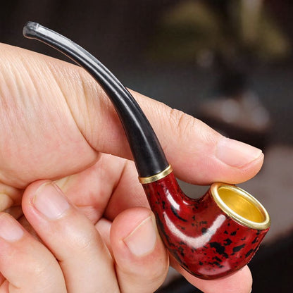 New Tobacco Pipe Resin Bent Pipe Cigarette Filter Handheld Cigar Tobacco Pipe Smoker Tool Mini Curved Smoke Beginner Smoking