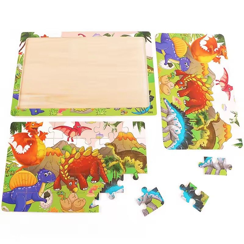 Logic Thinking Intellectual Wooden Game Puzzle Jigsaw Animal Vehicle Cartoon Early Educational Toys For Kids Children Gift