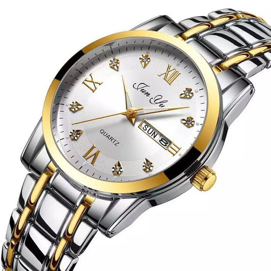 Men Watch Top Brand Luxury Automatic Quartz Watches Man Steel Business Waterproof Sport Clock