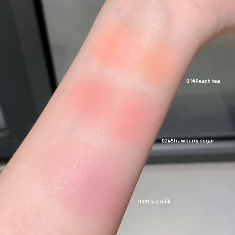 Sweet color transparent and tender air cushion powder blusher cream matte natural brightening beauty repair girl vitality sense monochrome rouge
