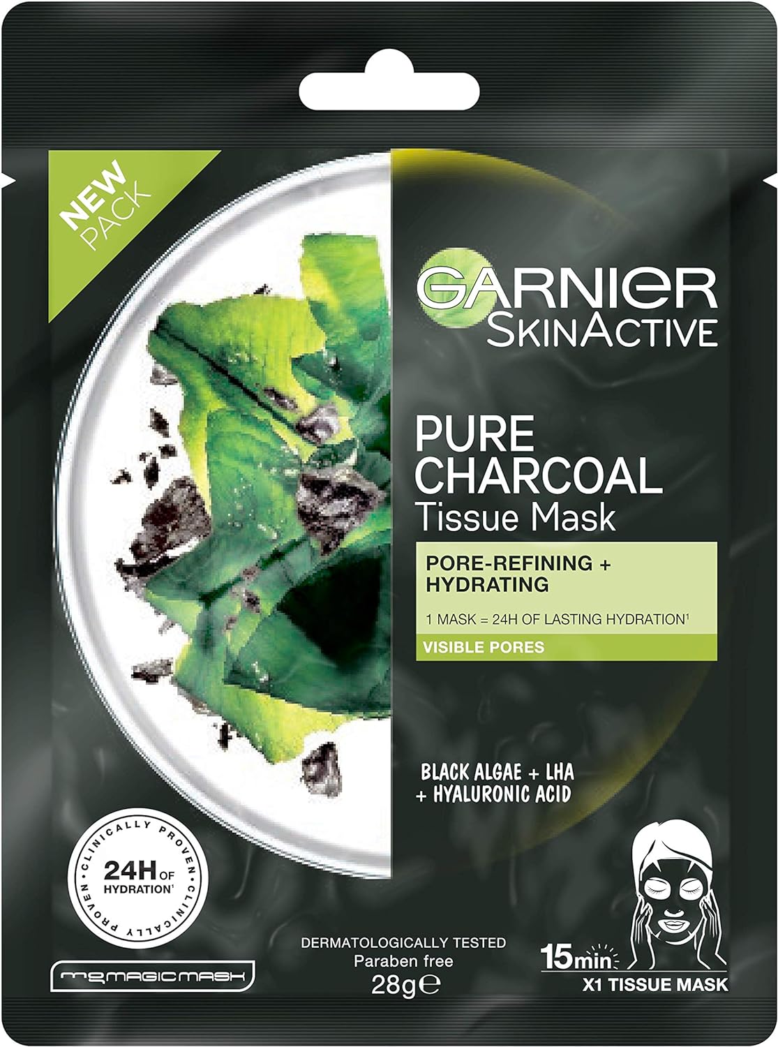 【Discounted】Garnier SkinActive Pure Charcoal Tissue Face Mask Black Algae