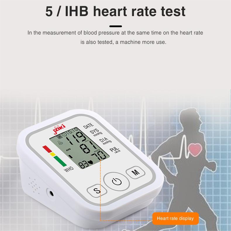 Jziki Upper Arm Blood Pressure Monitor Digital Electronic Sphygmomanomet Automatic BP Machine Heart Rate Pulse Monitor Tensiometers Meter Long Cuff Adult