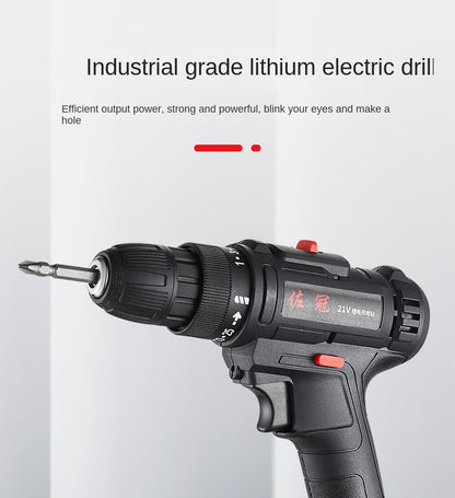 Electric Cordless Drill, 21V Impact Drill Driver Set 28pcs Accessories for Drilling Wood, Metal, Ceramics, Plastic EU plug