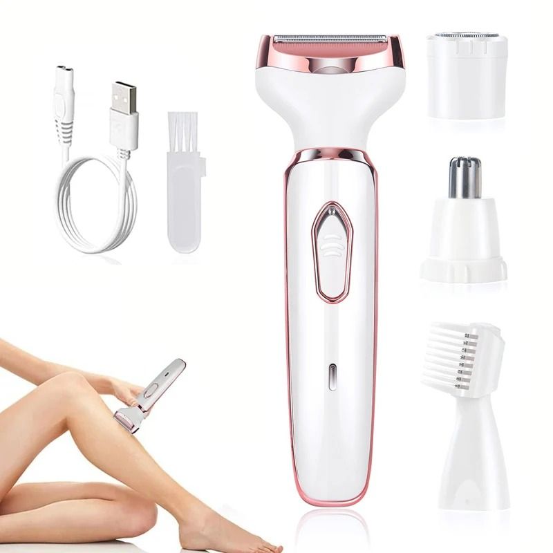 4 in 1 Electric Razor for Women Full Body Hair Trimmer Arm Armpit Private Hair Removal Instrume Lady Shaver Body Hair Removal Epilator Painless Cordless Trimmer Razor Gifts For Women