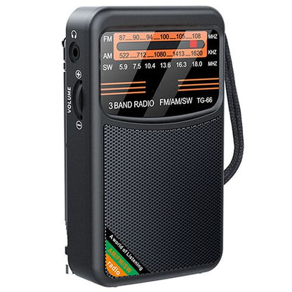 Portable AM FM SW Radio With Best Reception Radio With 3W Large Speaker Pocket Handheld Radio With 3.5mm Earphones Jack-
