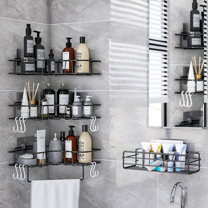 PAFEL bathroom rack shower rack shampoo storage rack all metal kitchen storage rack non perforated wall mounted sturdy storage rack bathroom accessories