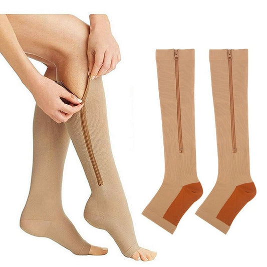 Compression Stockings for Men Women Sports Pressure Long Cycling Socks Zipper Professional Leg Support Thick Athletic Sockings Tight compression socks