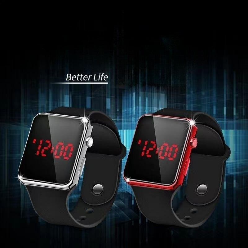 Fashion Square LED Digital Watch Students Luminous Electroplated Sports Electronic Watch Wrist Watch For Men And Women