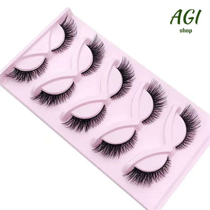 5 Pairs Cat Eye Lashes Wispy Fake Lashes Fluffy Cat Eye Lashes Extensions False Eyelashe