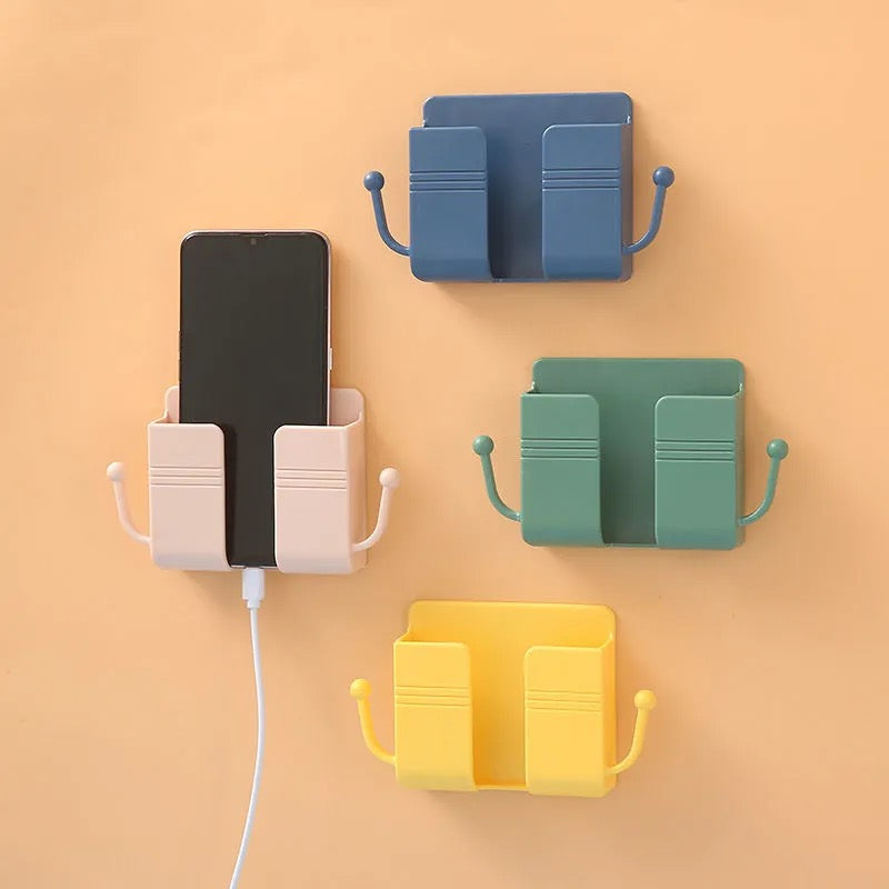 Mobile Phone Holder Wall Mounted Organizer Storage Box Wall Charger Hook Cable Charging Dock Multifunction Holder Stand