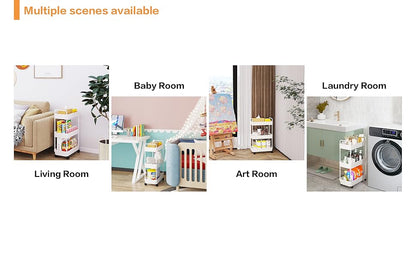 UPHUI 3 Layers Removable Storage Rack Mobile Multi-Functional Organizer Floor Standing Portable Storage Rack for Bathroom Kitchen