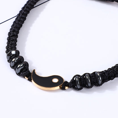 Hot selling new style stitching gossip ying yang couple bracelet hand woven tai chi bracelet ying yang jewellery Brand MM