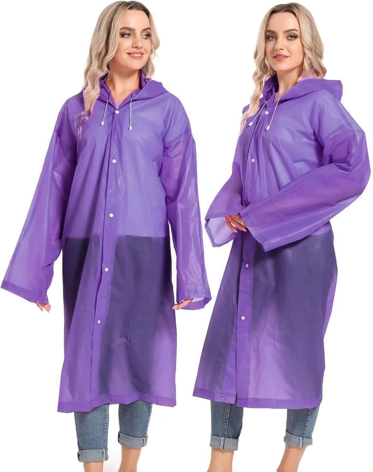Disposable Adults Reusable Raincoats,Waterproof Rain Ponchos,Adults-Reusable Emergency Raincoats with Hoodand Drawstring