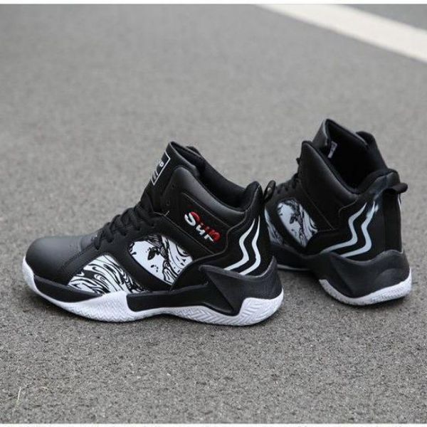 Men's Front Lace-Up Sports Outdoor Running Basketball Shoes High Top Fashion Casual Student Shoes Basketball