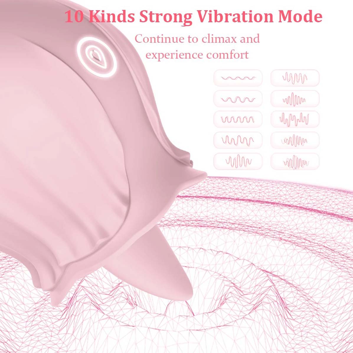Rose Tongue Licking Vibrator Sex Toy Clitoral Sucker Clit Nipples Anal Stimulator Compact Adult Foreplay Solo Play Game Masturbation Gift for Women Ladies Couples