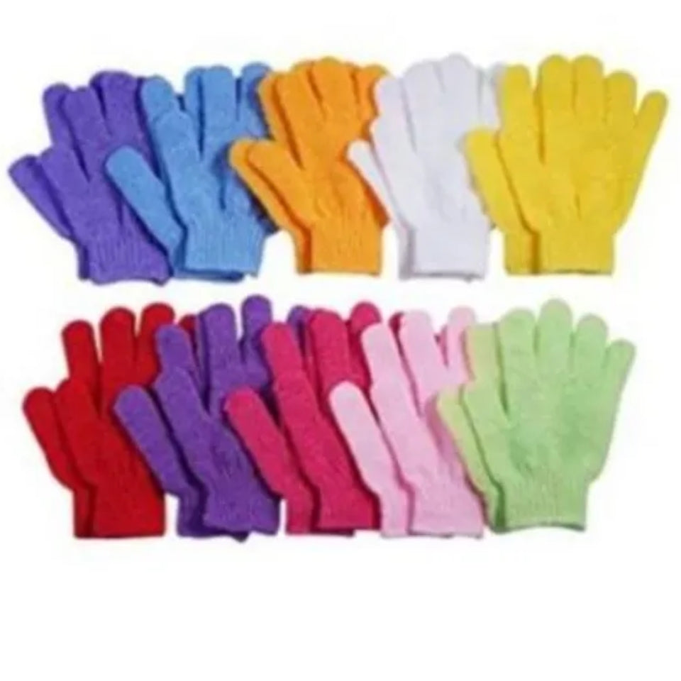 1 Pair Shower Bath Gloves Exfoliating Wash Skin Spa Massage Scrub Body Scrubber (Random Color)