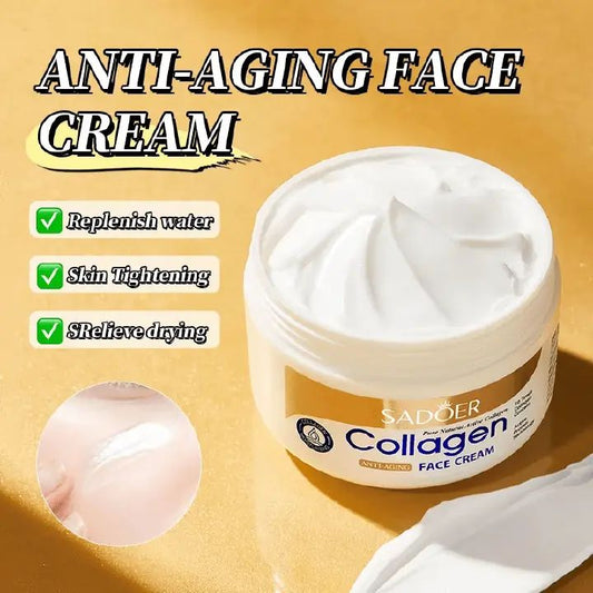 Sadoer 2 in 1 Collagen Face Serum Anti Aging Collagen Serum + Collagen Face Cream Anti Aging Cream, Moisturizing Anti wrinkles and Anti Fine Lines Face smoothening Moisturizer, Vitamin C Complementary