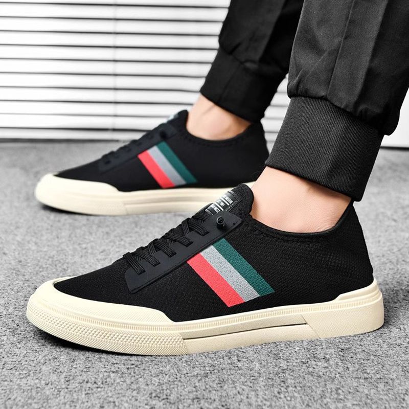 Men's casual clothes single shoes boys loafers students running shoes Dad sports shoes driving shoes espadrille shoes flats black