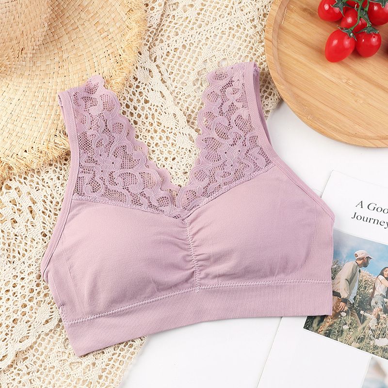 New Arrival Women Lace Bra Seamless Wireless Beauty Back Push Up Bra Cozy Chest Tube Top Sports Fitness Vest Bralette Bra Running Yoga Paded Bra Ladies Underwear Chest Wrap Undies Lingerie Female