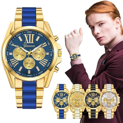 Men Watches Top Luxury Brand Fashion Men Quartz Watches Large Dial Gold Steel Business Male Watches Casual Fashion Men Wristwatch