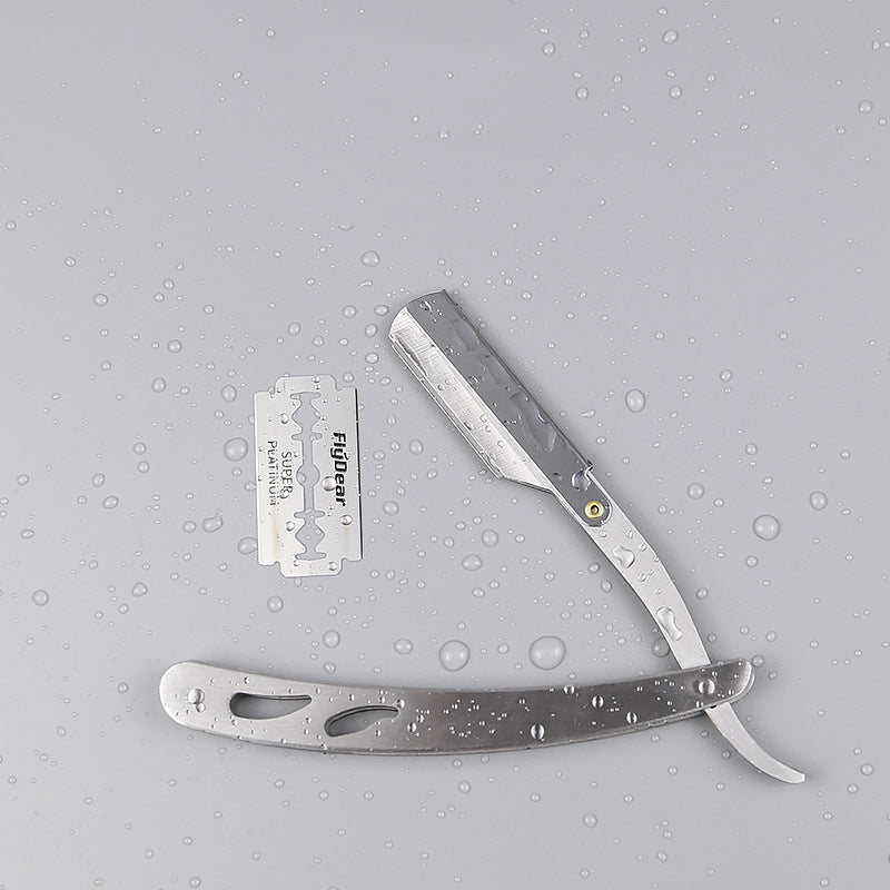 Stainless Steel Folding Knife With 10 Blades Barber Hair Removal Kit Clipper Men's Straight Hairdresser Razor Hair Removal Shaving Armpit Hair Pubic Hair Folding Razor Hair Removal Tool