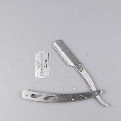 Stainless Steel Folding Knife With 10 Blades Barber Hair Removal Kit Clipper Men's Straight Hairdresser Razor Hair Removal Shaving Armpit Hair Pubic Hair Folding Razor Hair Removal Tool