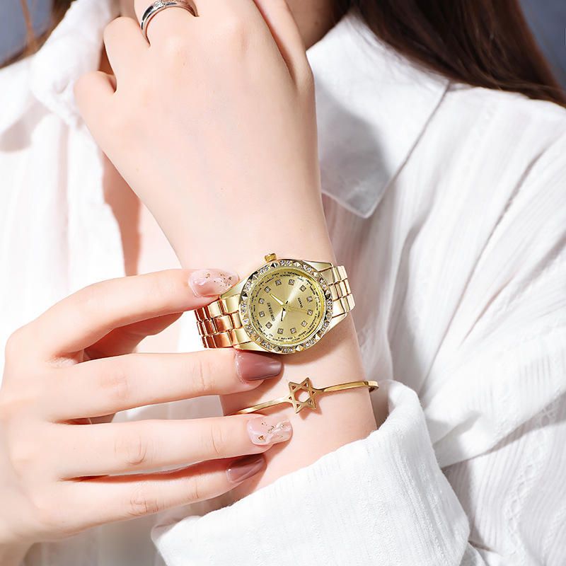 UPHUI Women's Watch Women's Luxury Business Watch Women's Gold Fashion Women's Watch Ultra High Texture Waterproof Leisure Watch