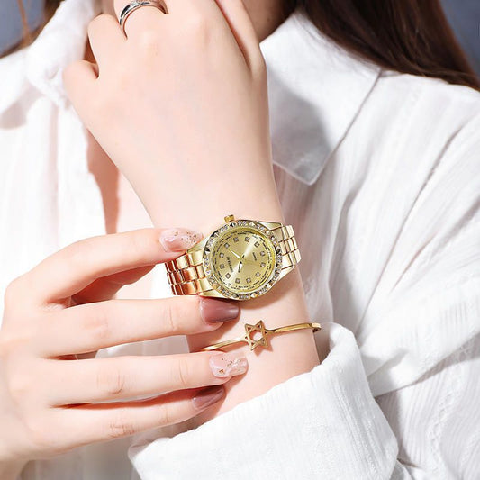 UPHUI Women's Watch Women's Luxury Business Watch Women's Gold Fashion Women's Watch Ultra High Texture Waterproof Leisure Watch