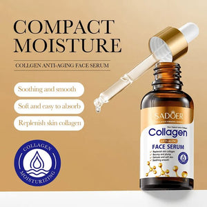 SADOER Collagen Face Serum For Skin Tightening Like Vitamin C, Helps Lift, Plump & Firm Sagging Skin Serums For Skin Care Anti Wrinkle Boost, Fragrance Free Pure Natural Active Collagen Face Serum