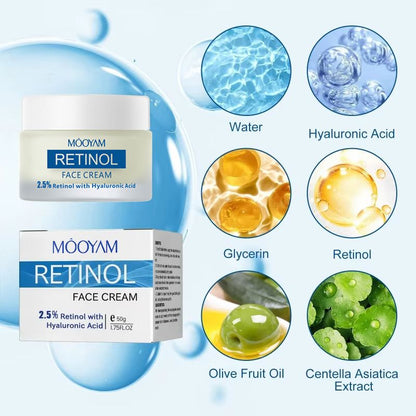 Hyaluronic Acid Retinol Face Cream Anti-wrinkle Cream Reduces Fine Lines Anti-aging Lotion Remove Skin Spots Firming Facial Cream