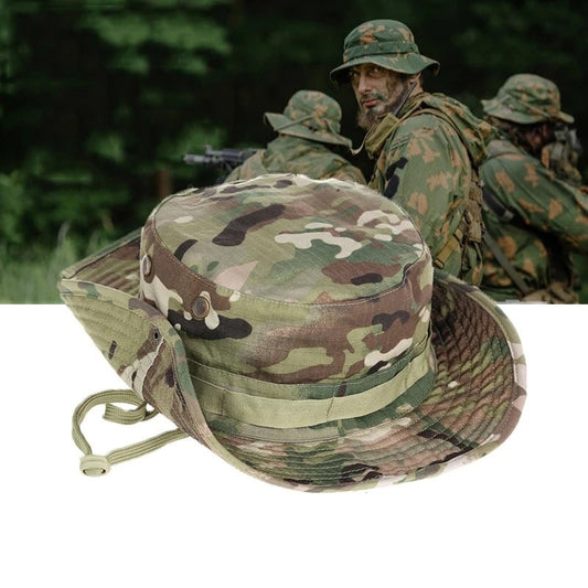 Fisherman Hat Outdoor Large Brimmed Sunblock Fishing Camouflage Round Rim Visor