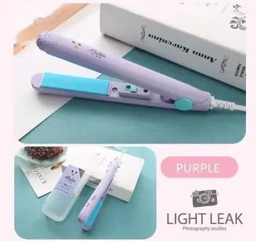 ZHJH Hair Straightener Mini Curling Iron Multi-purpose Can Be Carried Anytime Touch Up Cartoon Cat Portable Electric Splint Flat Iron Ceramic Hair Straightener American Style 220V