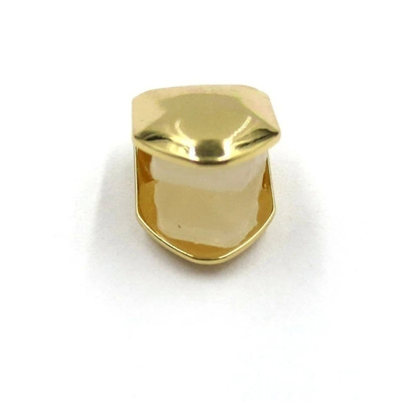 Gold Trendy Rock Rapper Hip Hop Grillz Caps Mold Top & Bottom Grill Body Jewelry Single Teeth
