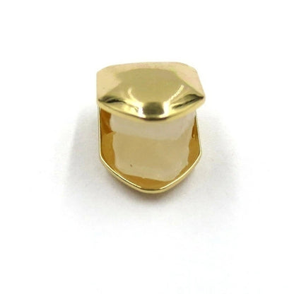 Gold Trendy Rock Rapper Hip Hop Grillz Caps Mold Top & Bottom Grill Body Jewelry Single Teeth