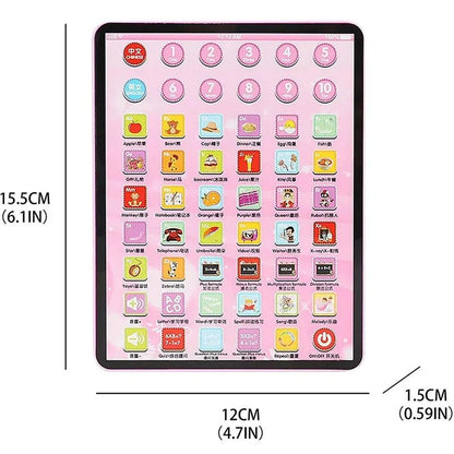 Kids Early Learning Education Touch Screen Mini iPad Learning Tablet Chinese English Machine Electronic Touch Pad Funny Interactive Learning Study Toy Laptop Kids Educational Toys Gift For Boys Girls