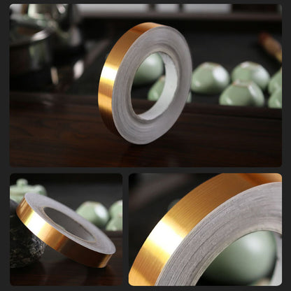 Waterproof Gold Silver DIY Copper Foil Strip Home Decor Gap Sealing Foil Tape Wall Sticker Floors